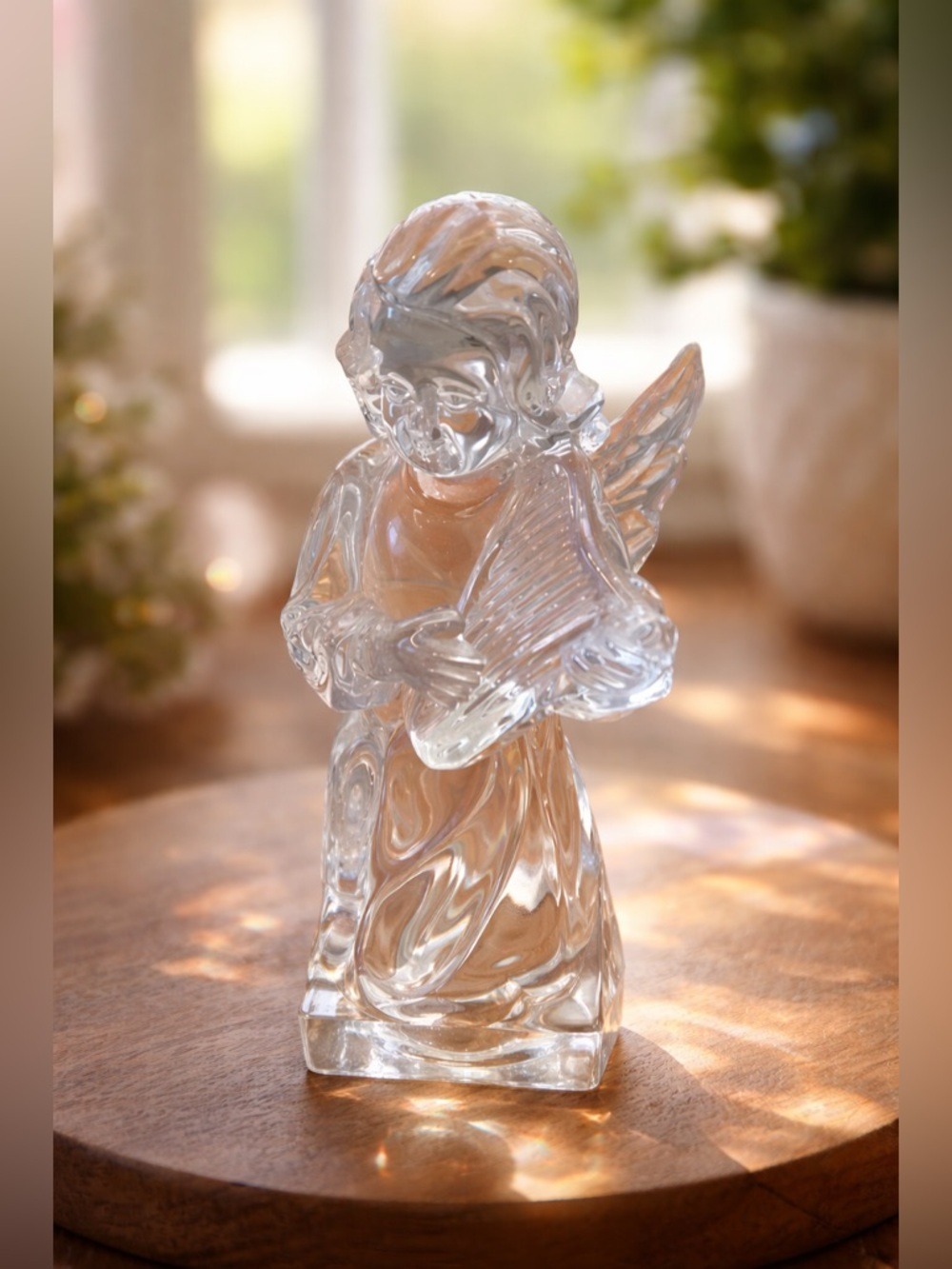 Mikasa Herald Collection Angelic Harp – Full Lead Crystal Vintage 8.5” Figurine